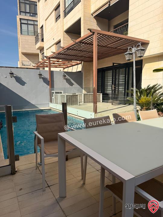 شقة فاخرة مفروشة طابق أرضي مساحة 123م للايجار في عمان - عبدون