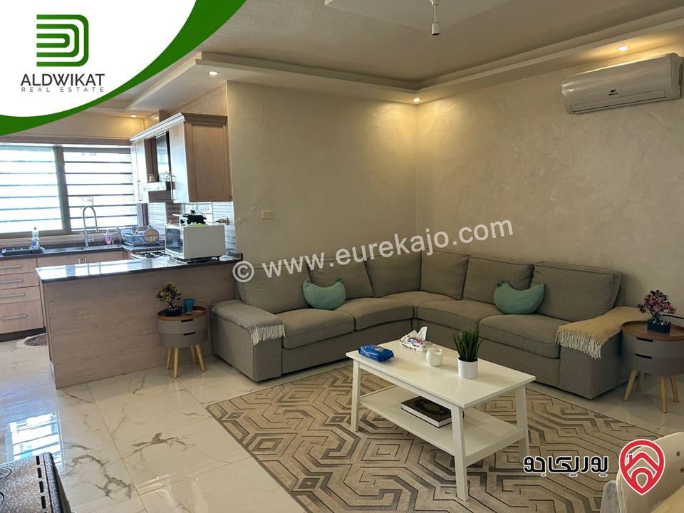 شقة شبه ارضي مفروشه للبيع في عمان - تلاع العلي المساحة الداخلية 81م والخارجية 33م موقع هادىء تشطيب حديث