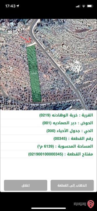 قطعة ارض مميزة مساحة 6 دونم و 139م للبيع في عجلون مطلة على جبال فلسطين مفروزة من المالك مباشرة