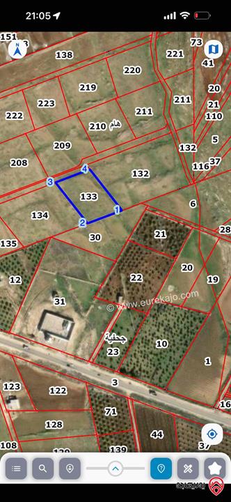 ارض مساحة 4 دونم و 34م للبيع او الإستثمار منطقة هام - اربد 