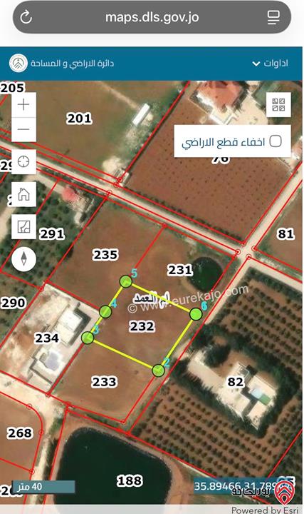 قطعة أرض مساحة 2 دونم للبيع في عمان - ام العمد طريق المطار افراز أ سكن أخضر منطقة فلل و شاليهات