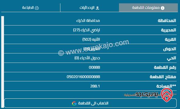 ثلاثة قطع أراضي مساحة القطعة 300م والسعر 9 الاف للقطعة للبيع في الكرك - الثنية 