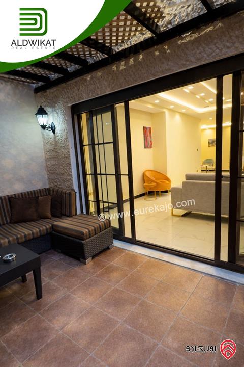 شقة شبه ارضي مفروشه للايجار في عمان - عبدون مساحة داخليه 186م والحديقة 100م موقع مميز تصلح للسفارات والهيئات الدبلوماسية