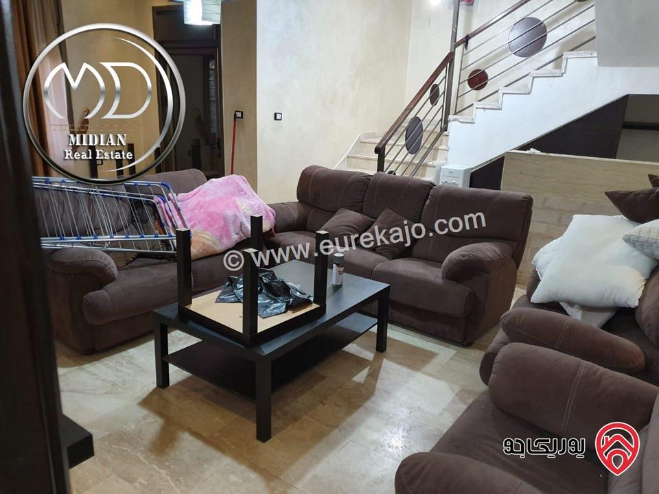 شقة دوبلكس ارضية مفروشة للايجار في عمان - الشميساني مساحة 350م 5 نوم مع ترس و حديقة 150م سوبر ديلوكس