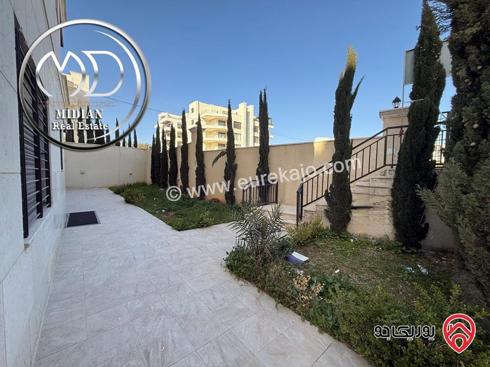 شقة شبه ارضي فارغة للايجار في عمان - خلدا العوجانية مساحة 250م 4 نوم مع تراسات و حدائق تشطيبات و ديكورات فاخرة