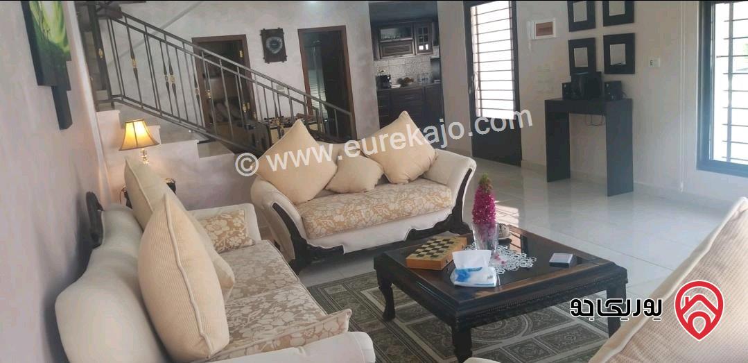 شـاليه مـفروش مساحة الأرض 550م والبناء 150م للبيع في البحر الميت منطقة الشونة الجنوبية الجوفة