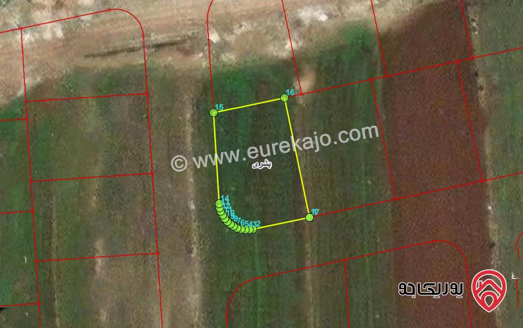 قطعة ارض مساحة 590م للبيع في اربد - بشرى شرق طريق عمان 