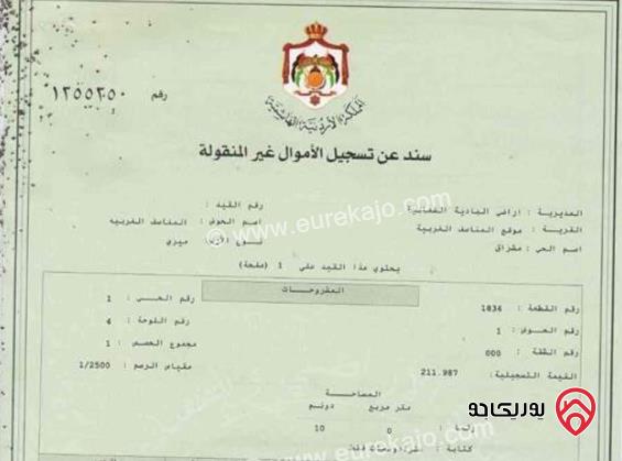 قطعتين أرض مساحة 20 دونم للبيع في المفرق