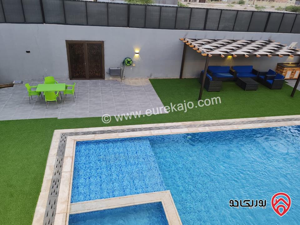 شاليه طابقين مساحة ارض 507م مساحة البناء 200م للبيع في البحر الميت - من اراضي الشونة الجنوبية غور الرامة