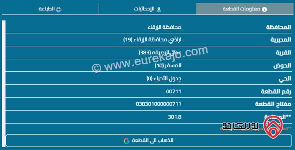 قطعة أرض مساحة 300م للبيع في ماركا 