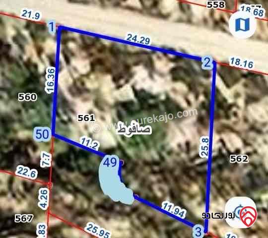 ارض مساحة 506م للبيع من أراضي شمال عمان - صافوط