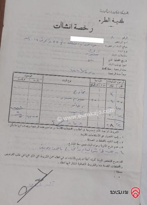 أرض مساحة 906م عليها بناء قديم للبيع في اربد - الرمثا