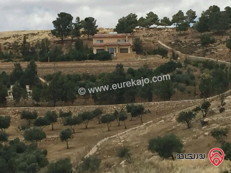 مزرعة مساحة الأرض 4 دونم و 500م والبناء 125م للبيع في جرش - الكتة