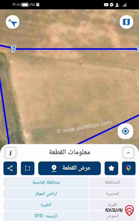 ارض مساحة 17 دونم للبيع في منطقة النقيرة حوض اليتيمه 