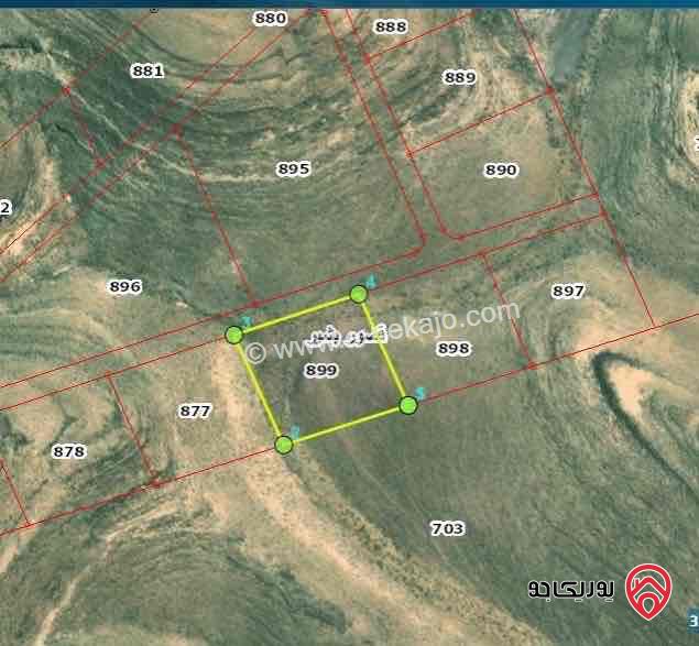 قطعة أرض مساحة 3400م للبيع في الكرك - منطقة قصور بشير