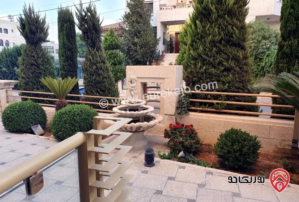 شقة مفروشة أرضية مساحة 360م مع حديقة 200م للايجار في عمان - الرابية