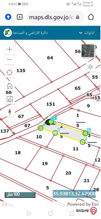 قطعة أرض مساحة 4 دونم للبيع في اربد - على مدخل النعيمة خلف المسبح مقابل جامعة جدارا مفروزات على شارعين بسعر مغري