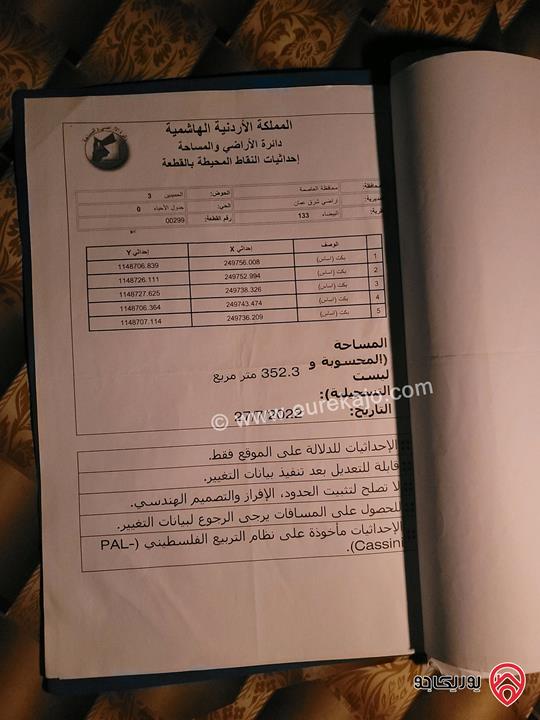 قطعة ارض للبيع في عمان - بمنطقة البيضا مساحة 353 م² 