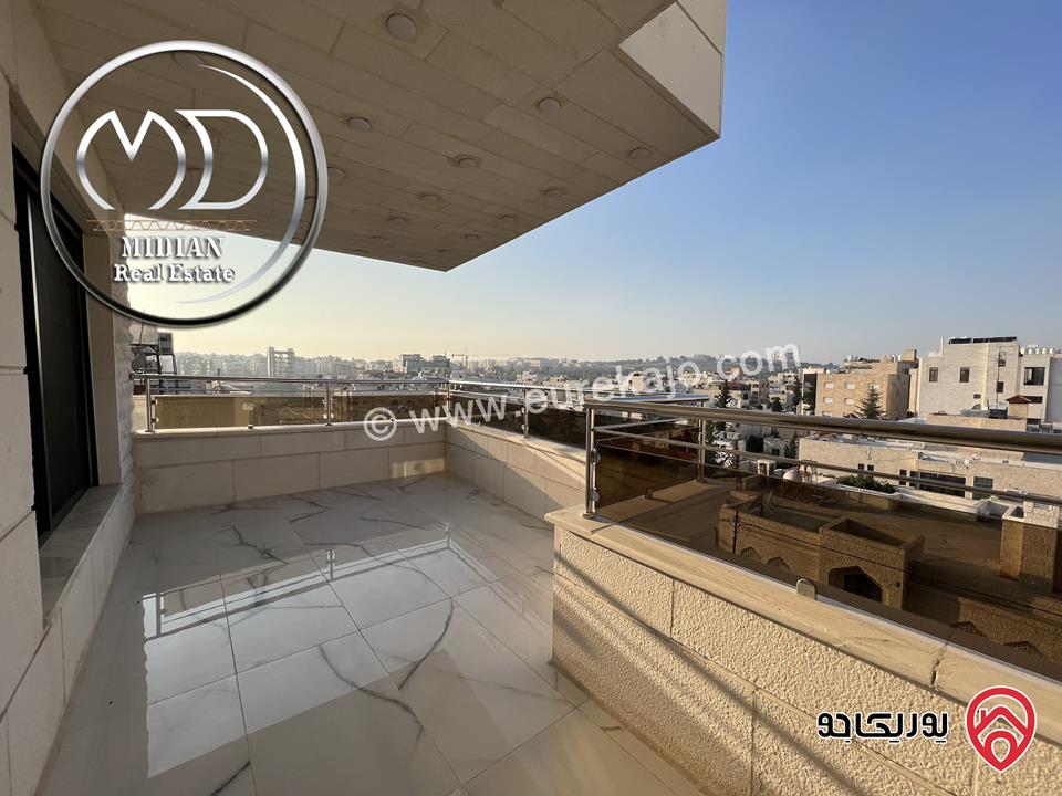 شقة دوبلكس جديدة طابق أخير مع روف للبيع في عمان - الصويفية مساحة 200م مع تراسات تشطيبات سوبر ديلوكس بسعر مميز