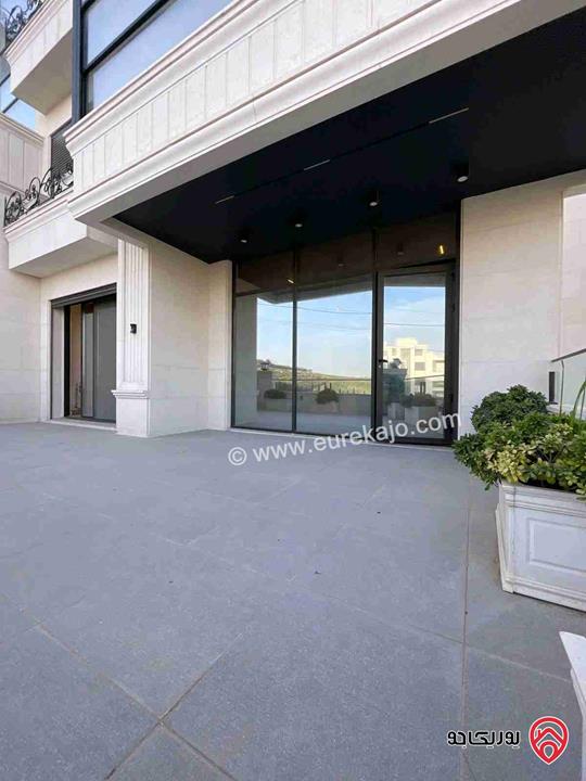 شقة جديدة طابق أرضي مساحة 230م داخلي و 40م خارجي للايجار في عمان - رجم عميش 