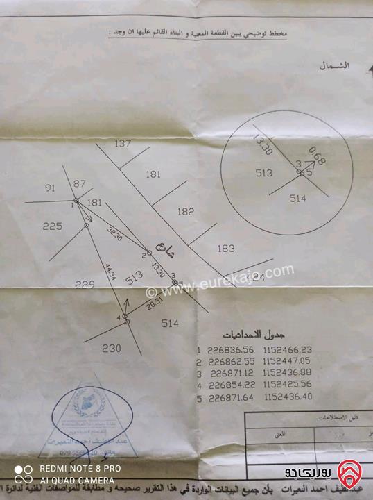 قطعة ارض مساحة 500م للبيع في عمان - منطقة وادي السير