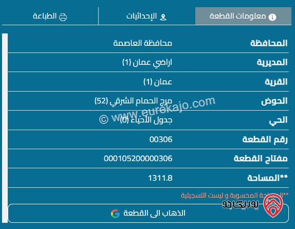 قطعتين أرض منفصلات مساحة 1510م و 1327م للبيع في عمان - منطقة البنيات بسعر 900 ألف للقطعتين