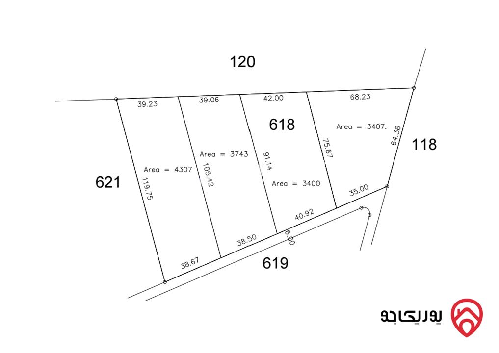 قطعة أرض مساحة 15 دونم للبيع في عمان - الذهيبة قريبة من كلية الامير حسين