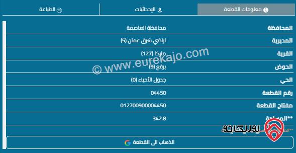 قطعة أرض مساحة 343م للبيع في ماركا 