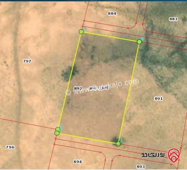 قطعة أرض مساحة 4886م للبيع في الكرك - منطقة قصور بشير