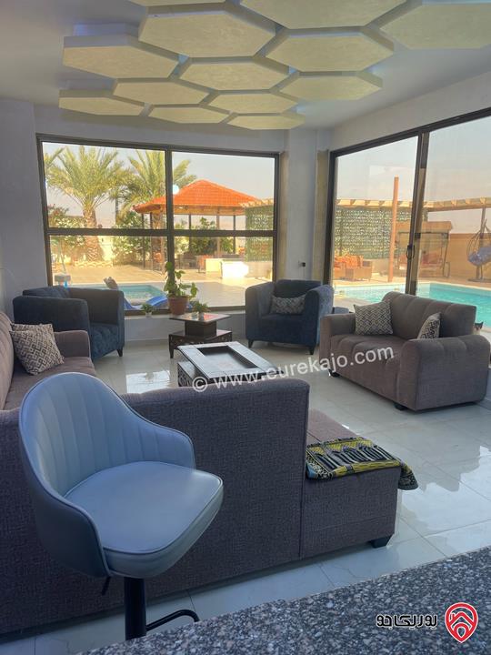 فيلا وشاليه مساحة الأرض 612م والبناء 180م للبيع في الغور اشارة العارضه