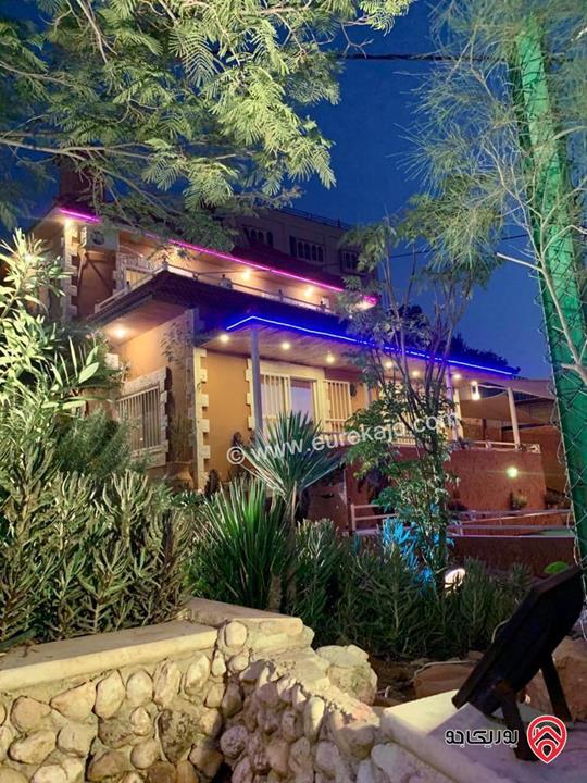 شاليه مساحة الأرض 370م ومساحة البناء 160م للبيع مفروش في البحر الميت - الروضة