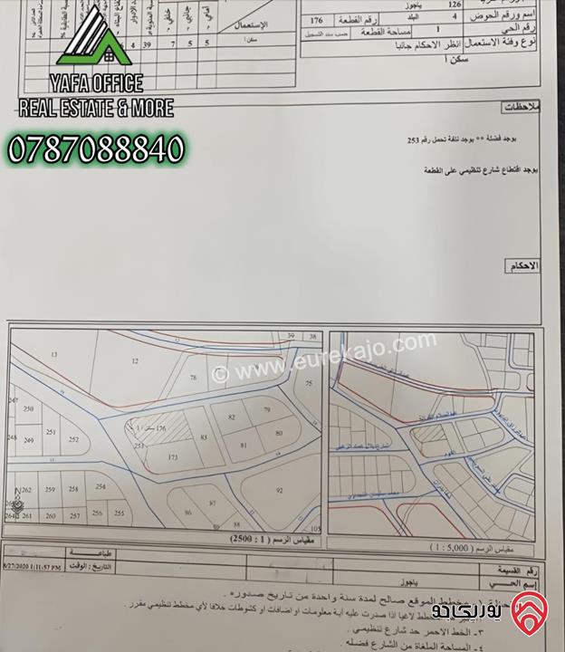 أرض مميزة مساحة 1 دونم و 340م للبيع في عمان - شفا بدران