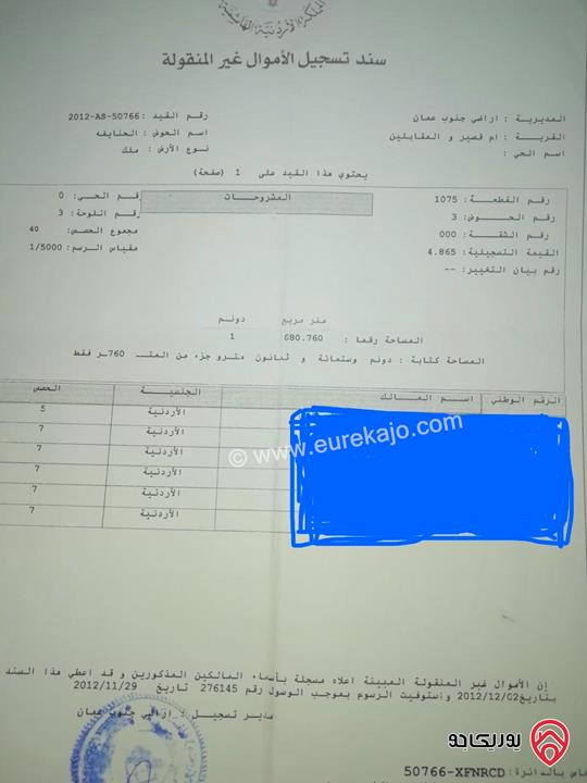 فرصة استثمارية قطعتين ارض متلاصقات مساحة 3 دونم و 780م مع مخازن وشقق للبيع في عمان - المقابلين