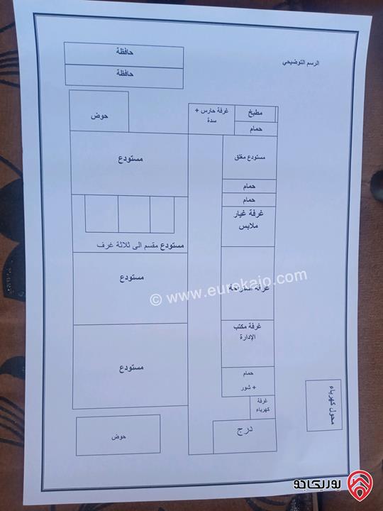 قطعة أرض مساحة 3406م عليها مبنى مصنع للبيع في السلط الصبيحي بيوضة الشمالية 