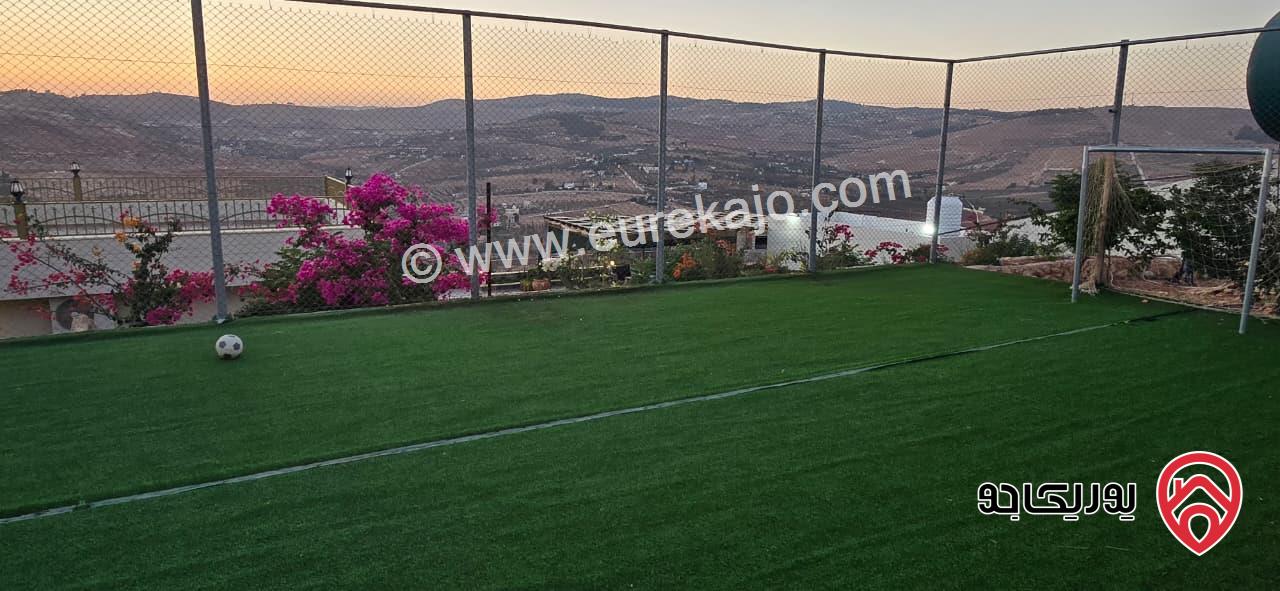 مزرعة مساحة الأرض 5 دونم و 500م مع بيت حديث 250م للبيع في جرش - المدور