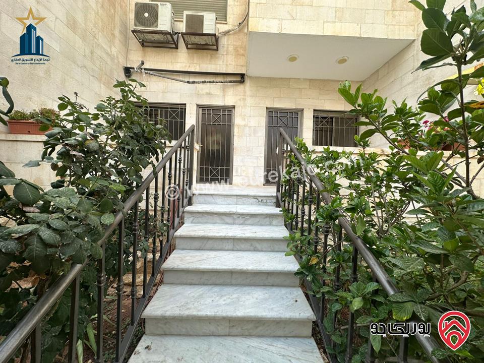 شقة مستقلة طابق ارضي مساحة 150م مع حديقة وترس 50م للايجار في عمان - الجندويل