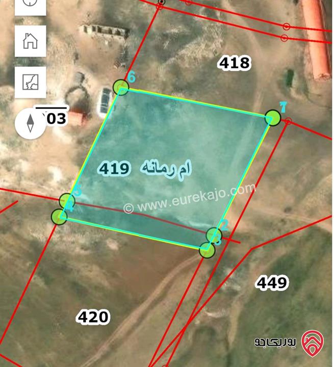 أرض مساحة 5 دونم و 771م للبيع في عمان - أم رمانة