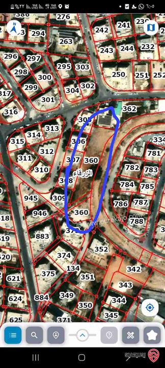 ارض مساحة 2 دونم و 56م للبيع في الزرقاء - وادي الحجر خلف السيفوي قرب مستشفى جبل الزيتون  