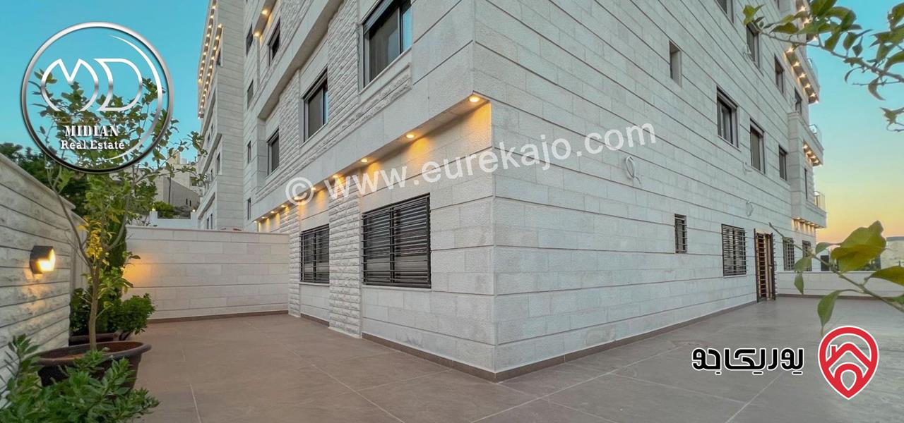 شقة شبه ارضي جديدة للبيع في عمان - ام السماق قرب الستي مول مساحة 160م مع ترس و حديقة 120م تشطيبات ديكورات فاخرة