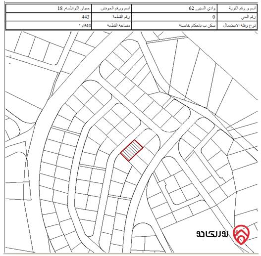 قطعة أرض مساحة 940م للبيع في عمان - حجار النوابلسة