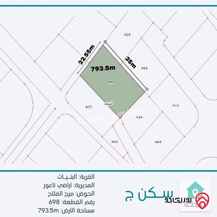 قطعة أرض تنظيم سكني ج مساحتها 793 متر مربع واصل جميع الخدمات للبيع في عمان - البنيات