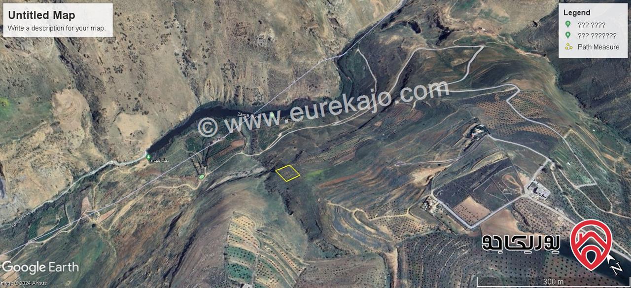 ارض زراعية مساحة 4 دونم و 190م للبيع في سيحان - السلط