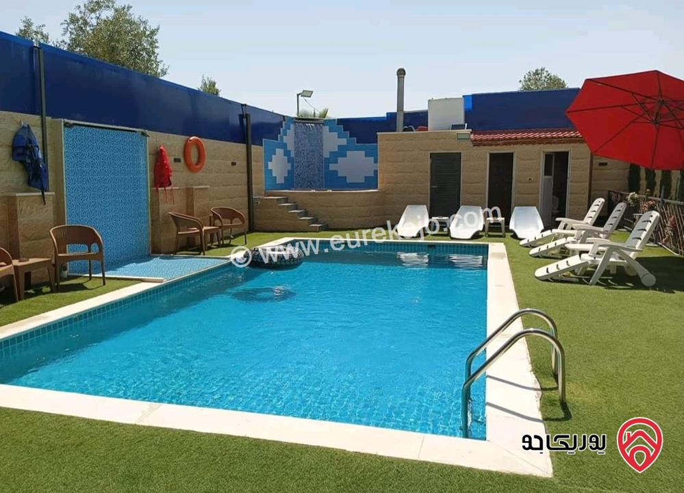 شاليه مساحة الأرض 560م وبناء 100م للبيع في الغور - جوفة الكفرين منطقة الشاليهات