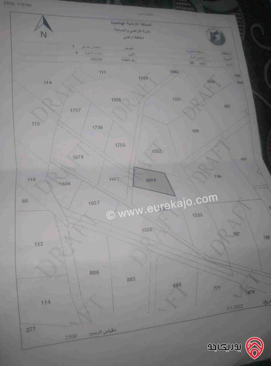 قطعة أرض مساحة 2 دونم مشترك للبيع من اراضي الموقر - الكتيفه 