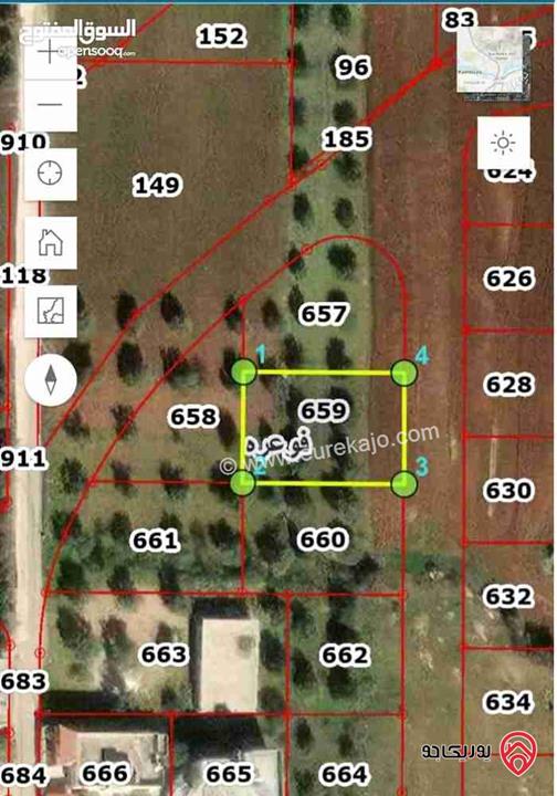 أرض مساحة 705م للبيع في اربد - فوعرا كفر اباس الجنوبي قريبة من الشارع الرئيسي واطلالتها رائعة جدا 