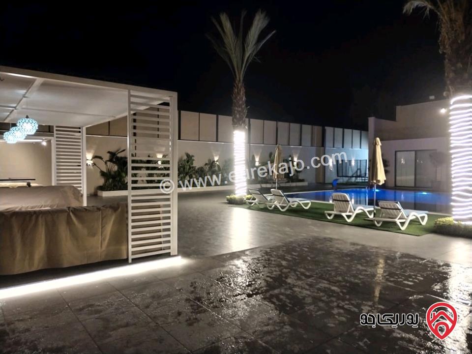 شاليه خيالي مساحة البناء 200م على أرض 1 دونم للبيع في البحر الميت - الرامة