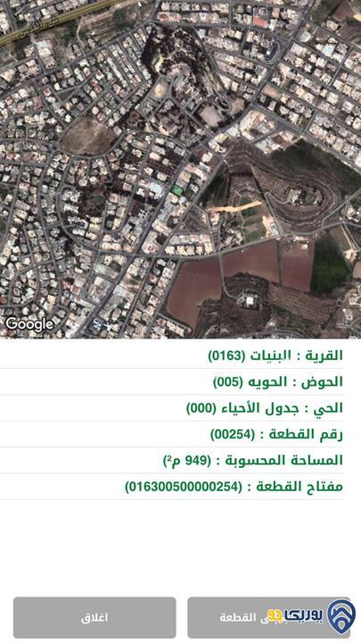 ارض مساحة 949م للبيع في مرج الحمام- عمان