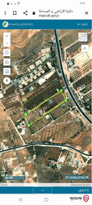 مزرعة مساحة 10 دونم للبيع في الزرقاء - صروت على طريق الزرقاء جرش 
