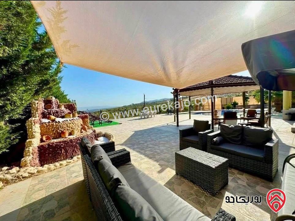 شاليه ومزرعة مساحة الأرض 3 دونم و 404م والبناء 150م للبيع في جرش