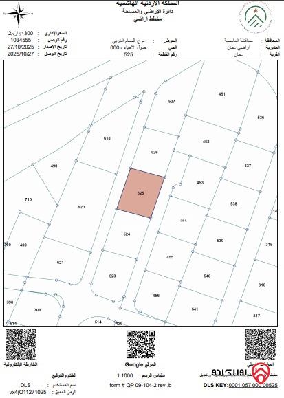 أرض مساحة 751م للبيع في عمان - البنيات